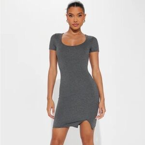 Charcoal Grey Scoopneck Mini Dress NEW 🏷️